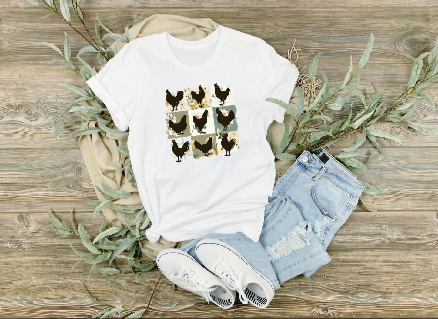 Chicken Pattern T-Shirt